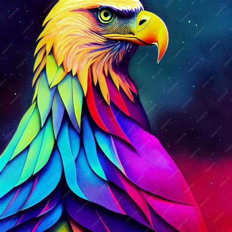 Premium Photo | Cute animal little pretty colorful eagle portrait from ...