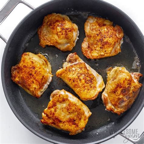 Pan Fried Chicken Thighs So Juicy Wholesome Yum