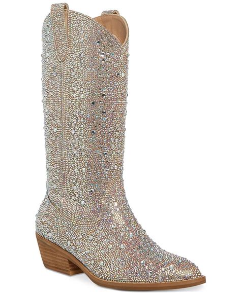 Madden Girl Womens Redford Rhinestone Western Boots Macys