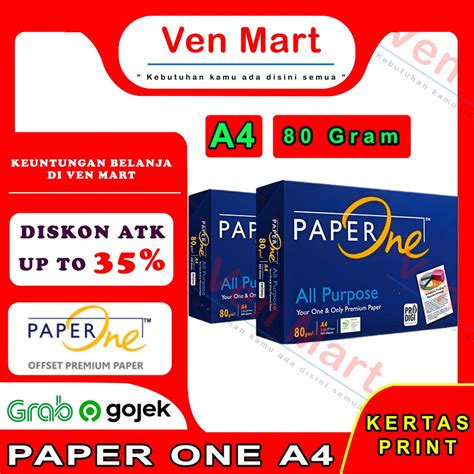 Jual Kertas Hvs Paper One A4 80 Gram Kertas Foto Copy A4 80 Gr [ 1