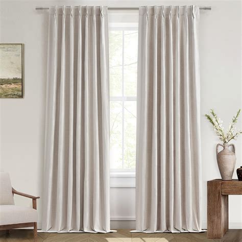 Elegant Pleated Curtains 102 Inches Long Heavy Duty Thermal Insulated