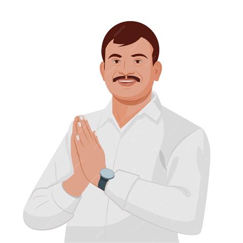 Premium Vector Indian Man Showing Namaskar The Indian Politician