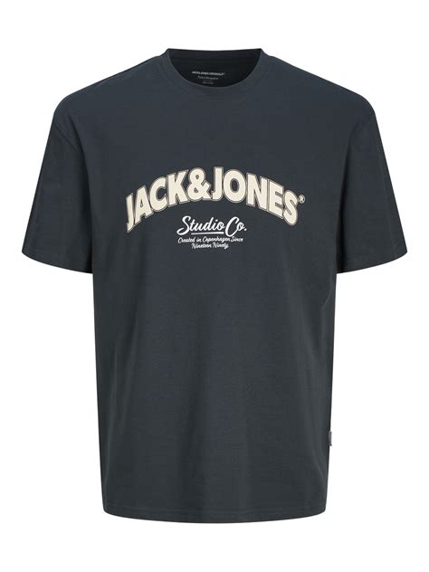 T Shirt Imprimé Col Rond Gris Foncé Jack And Jones®