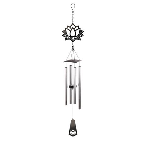 Lotus Black Laser Cut Wind Chime Wholesale Windchimes Canada Natures Expression