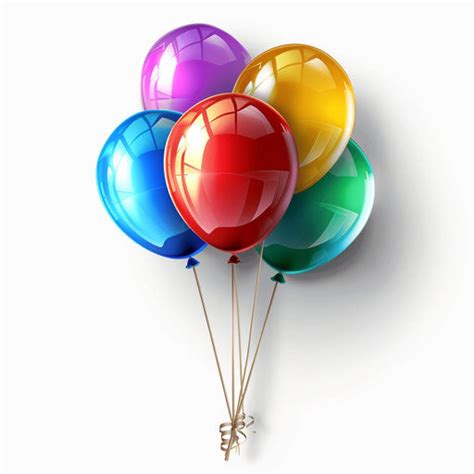 4K Vector Birthday Balloons Clipart in Photorealistic Style – IMAGELLA