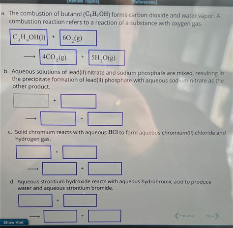 Solved A The Combustion Of Butanol C4H9OH Forms Carbon Chegg