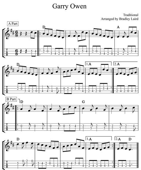 Play the Mandolin - Free Mandolin Tablature - Garry Owen