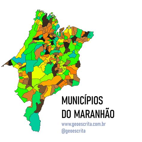 Municípios do Maranhão Mapa Editável para PowerPoint