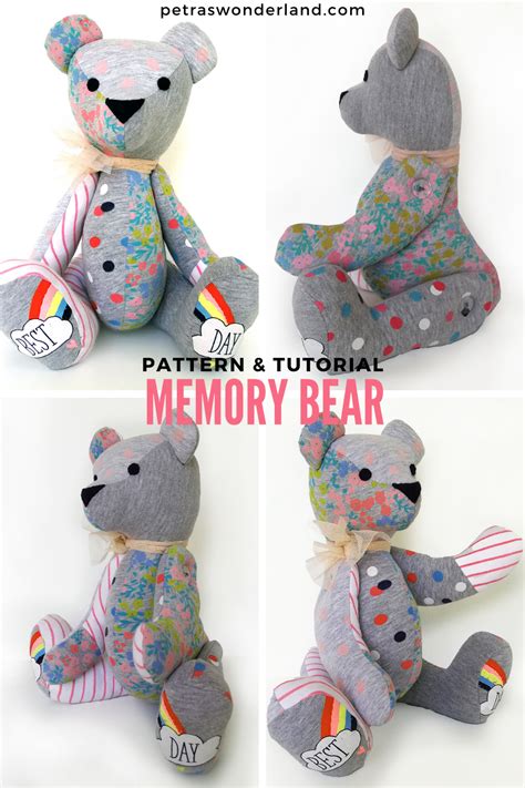 Pdf Memory Bear Sewing Pattern And Tutorial Simple Button Jointed