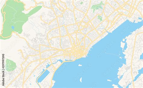 Printable street map of Cebu City, Philippines Stock Vector | Adobe Stock