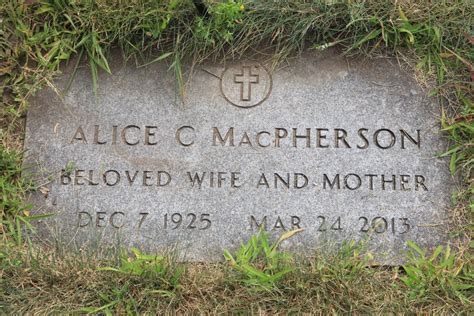 Alice Claire Macdonald Macpherson Homenaje De Find A Grave