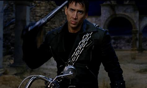 Ghost Rider Jacket Nicolas Cage Black Leather Jacket Free Shipping