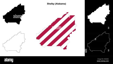 Shelby County Alabama Outline Map Set Stock Vector Image And Art Alamy