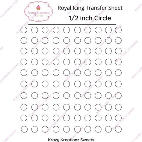 Inch Circle Transfer Sheet Royal Icing Transfers Royal Icing