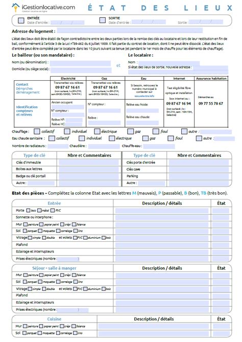 Bail de location gratuit à imprimer Baildelocation