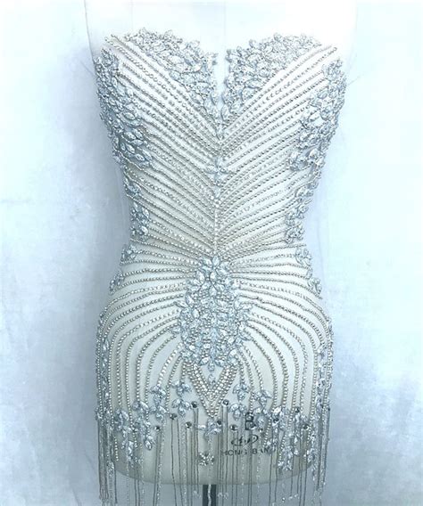 Rhinestone Applique Rhinestone Dress Large Size Applique - Etsy