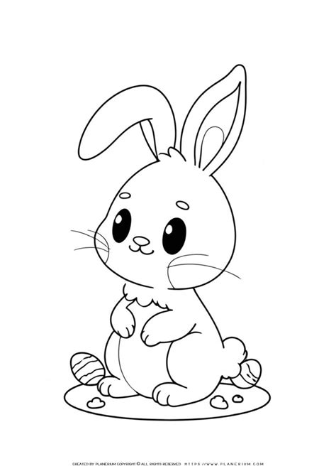 Adorable And Easy Easter Bunny Coloring Page For Kids