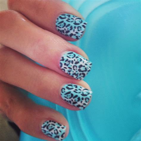 Blue Lepard Print Nails Wow Nails Beauty Nails Crazy Nails