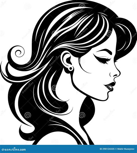 Elegant Beautiful Girl Face Vector Illustration Stock Illustration Illustration Of Monochrome