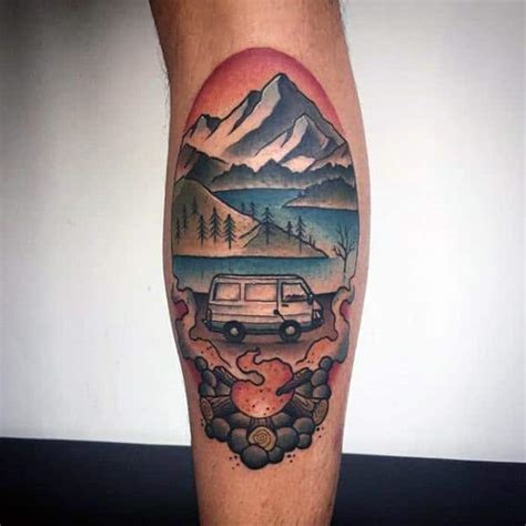 50 Campfire Tattoo Designs For Men - Great Outdoors Ink Ideas