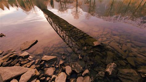 Water Reflection Bridge Lake Panorama View Stock Footage Sbv 306543495