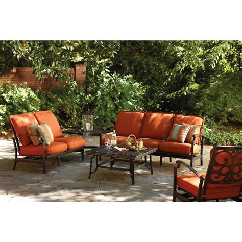 Thomasville Messina 4 Piece Patio Sectional Seating Set With Paprika