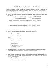 EECS 55 Final Practice Pdf EECS 55 Engineering Probability Final