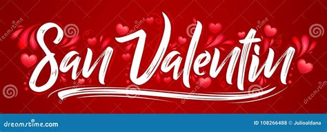 San Valentin Texto Do Espanhol Do Dia De Valentim Ilustra O Do Vetor