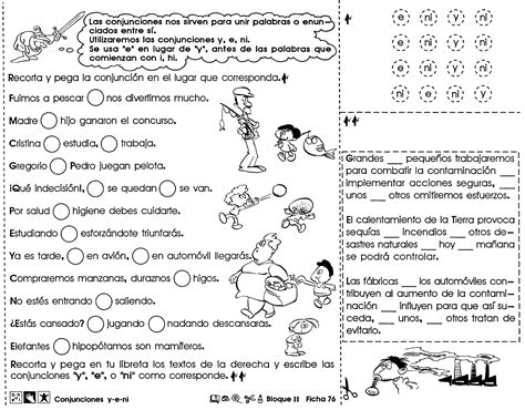 Ejercicios De Las Conjunciones Pdf Buscar Con Google Tareas De