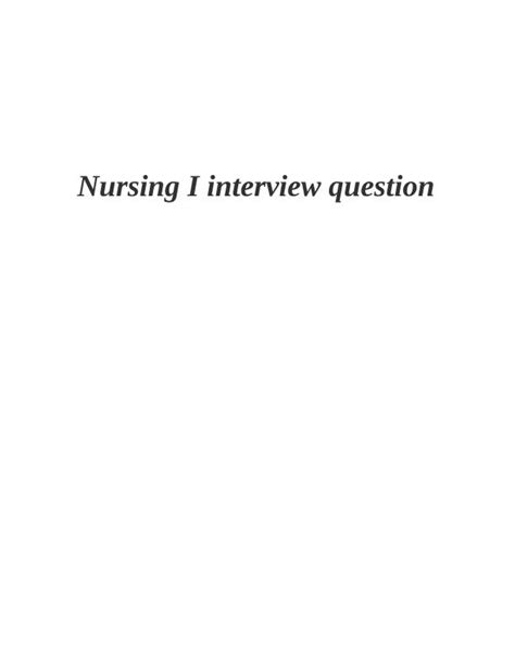 Nursing I Interview Question Nmba Standards Occupational Health And