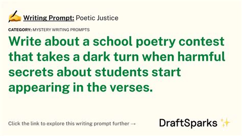 Writing Prompt Poetic Justice Draftsparks