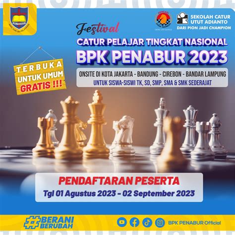 Festival Catur Pelajar Tingkat Nasional BPK PENABUR 2023