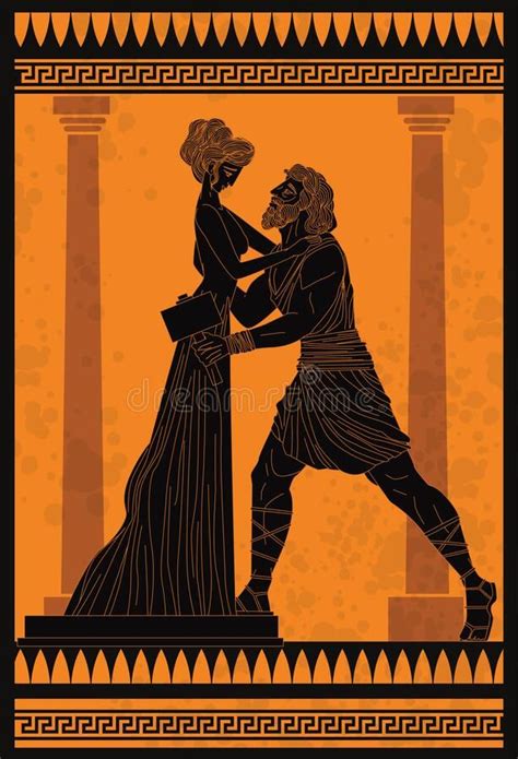 Pygmalion And Galatea Living Statue Mythology Greek Myth Stock Vector