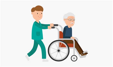 Nurse Pushing A Patient On A Wheelchair Cartoon Patient In Wheelchair