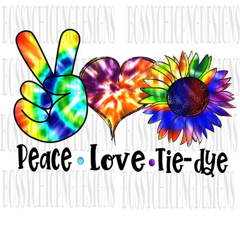 Peace Love Tie Dye Sublimation Design Tie Die Design Hippy Etsy