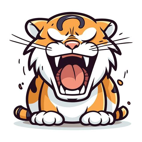 Angry Tiger Cartoon Mascot Character. Vector Illustration. 33285315 ...