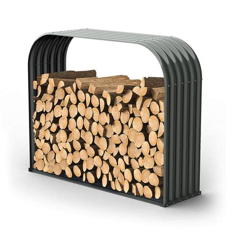 Cesicia 48 In Galvanized Steel Outdoor Firewood Rack Heavy Duty Log