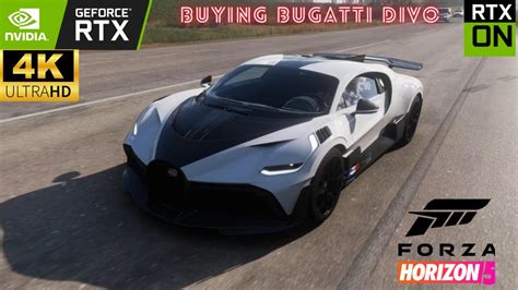 Forza Horizon 5 Buying Bugatti Divo Rtx 3080 10gb 4k Maximum Settings Rtx On Foryou