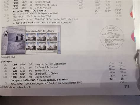 Kleinbogen 5 Stück FDC KATALOG 90 Sondermarken UNESCO 2003 Kaufen auf