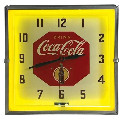 Coca Cola Neon Clock Drink Coca Cola W Bottle I Value Price Guide