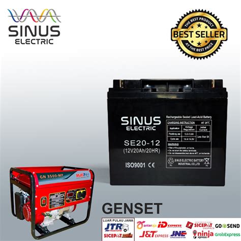 Jual Aki Genset 12v 20ah Aki Ups Vrla Sinus 6 Dzf 20 Paling Bagus Shopee Indonesia