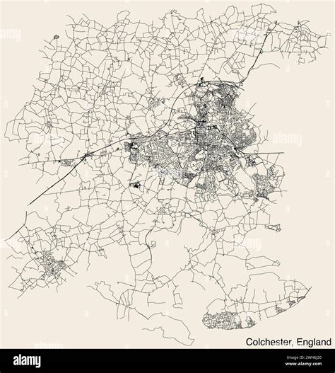 Street Roads Map Of The British City Of Colchester England Stock Vector Image And Art Alamy