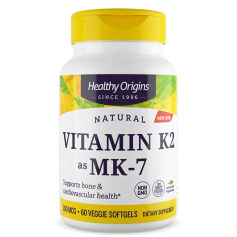 Healthy Origins® Vitamin K2 As Mk 7 100mcg Veggie Gels Healthy