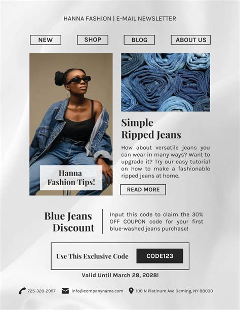 Light Grey Minimalist Fashion Newsletter Template Venngage