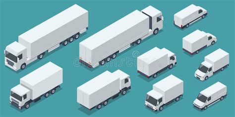 Isometric Cargo Truck Transportation Delivery Boxes Fast Delivery Or