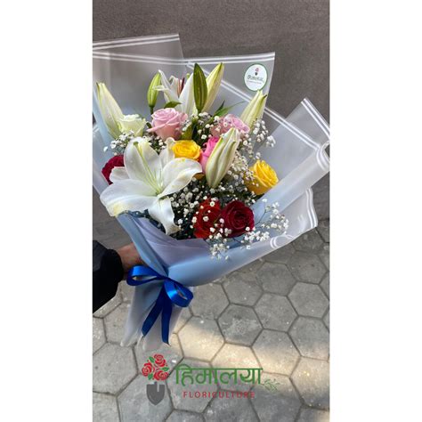 Lily & Rose Bouquet (Premium Bouquet) - Himalaya Floriculture