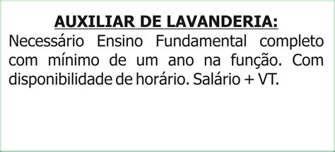 Jornal Meu Emprego Ms Vaga Auxiliar De Lavanderia