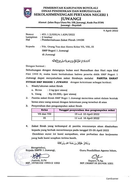 Surat Pemberitahuan Zakat Fitrah Pdf