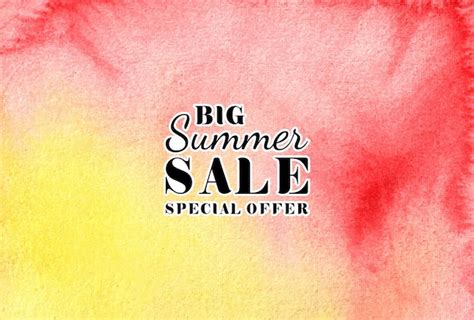 Premium Vector Summer Sale Watercolor Hand Painted Texture Aquarelle