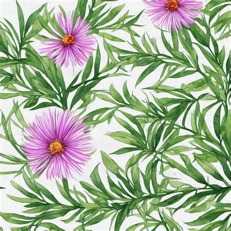 Premium AI Image A Watercolor Painting Of Purple Flowers With Green